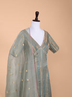 Handwoven Green Satin Silk Suit