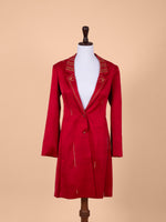 Handwoven Red Satin Silk Jacket