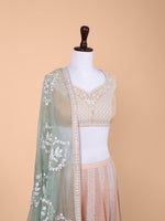 Handwoven Pink Chanderi Tissue Lehenga