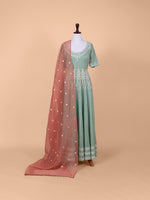 Handwoven Sea Green Chanderi Tissue Suit