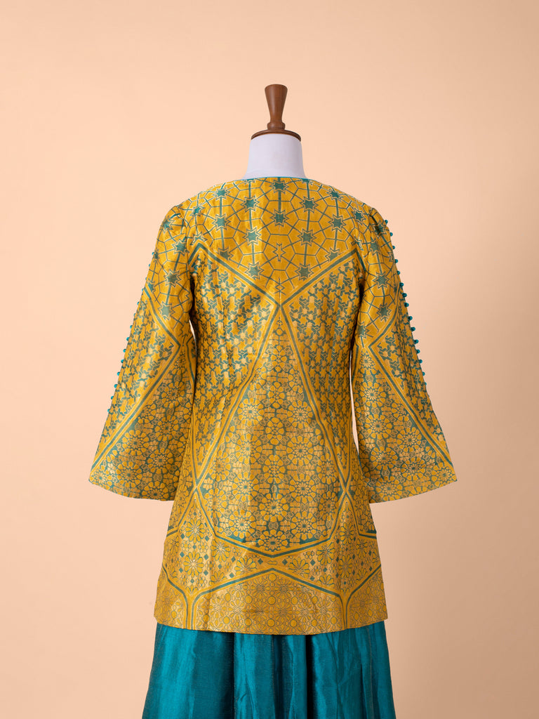 Handwoven Multicolour Satin Silk Tunic