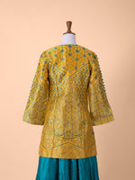 Handwoven Multicolour Satin Silk Tunic