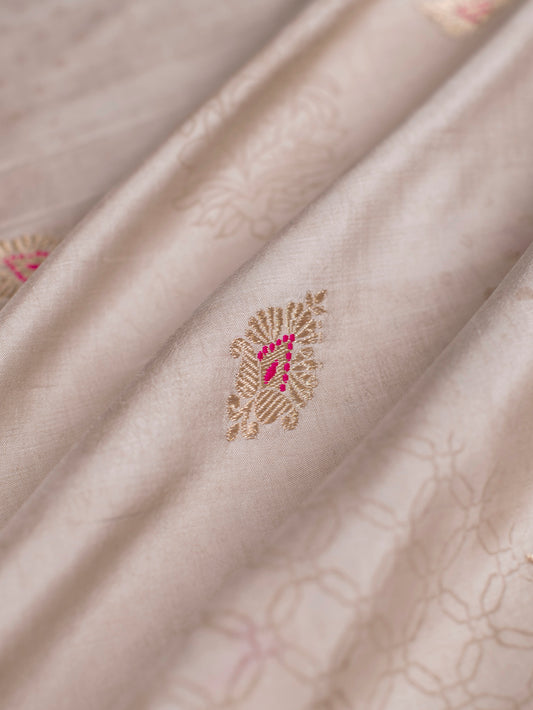 Handwoven Pale Pink Silk Fabric