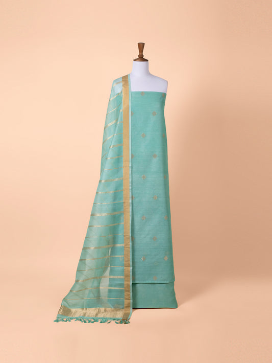 Handwoven Sea Green Silk Suit Piece