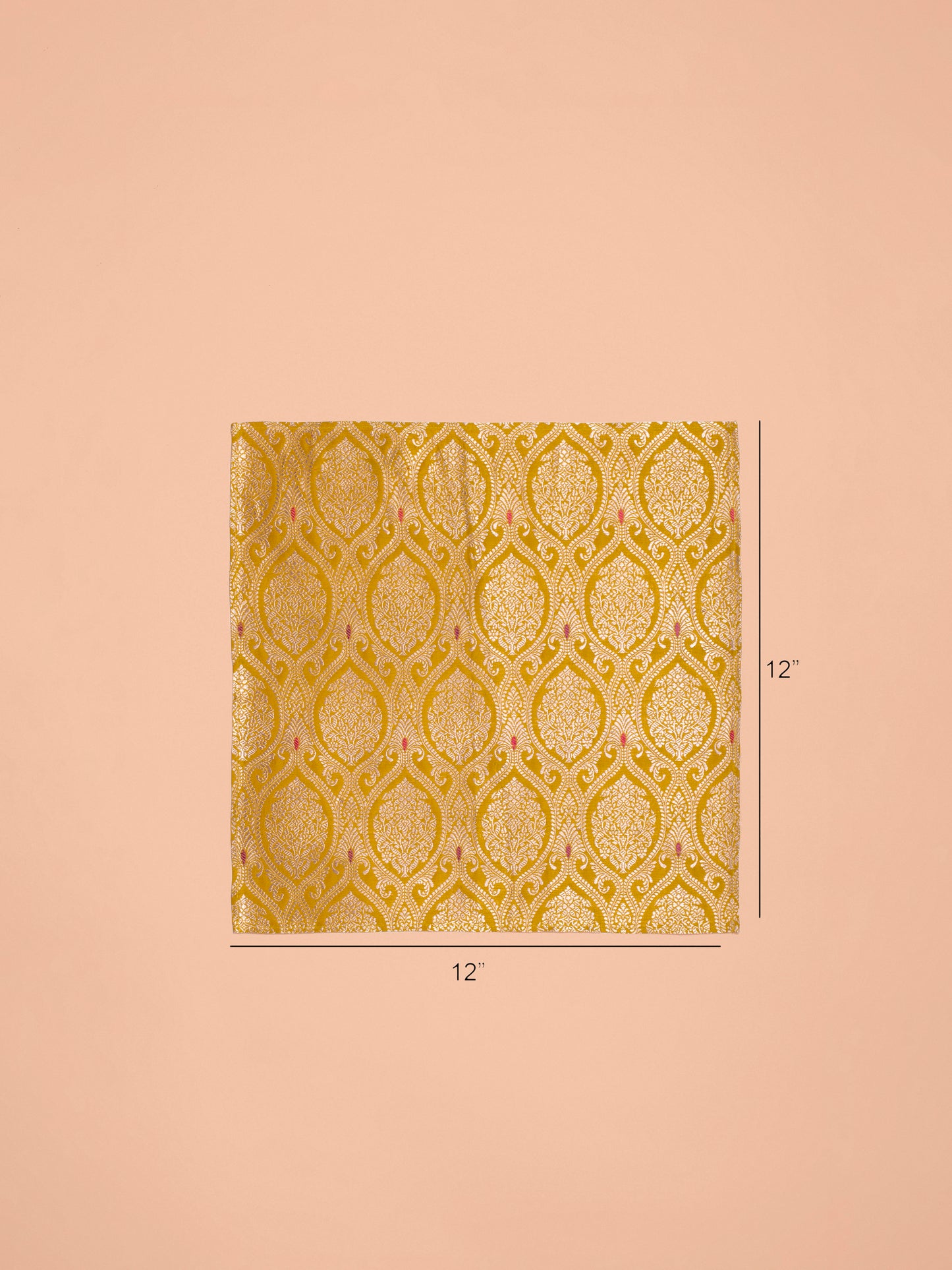 Handwoven Mustard Silk Pocket Square