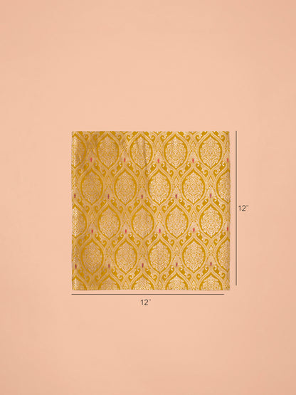 Handwoven Mustard Silk Pocket Square