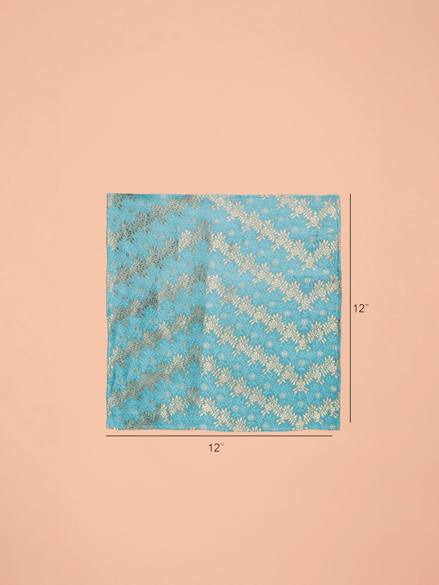 Handwoven Turquoise Blue Satin Silk Pocket Square