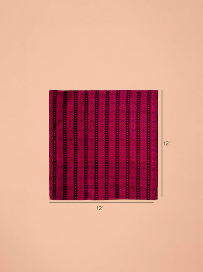 Handwoven Rani Pink Silk Pocket Square