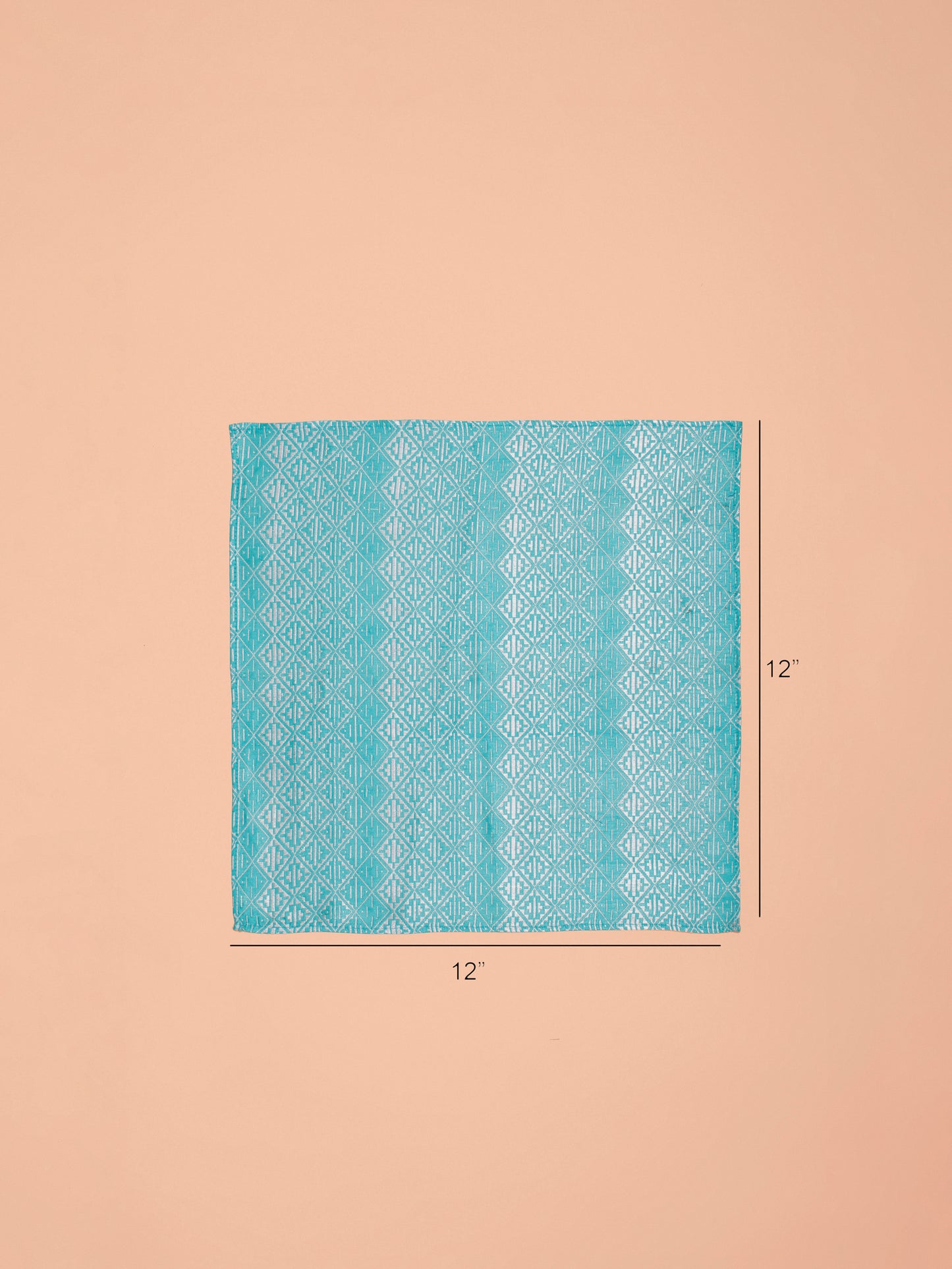 Handwoven Turquoise Blue Silk Pocket Square