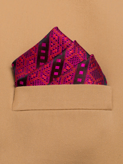 Handwoven Rani Pink Silk Pocket Square