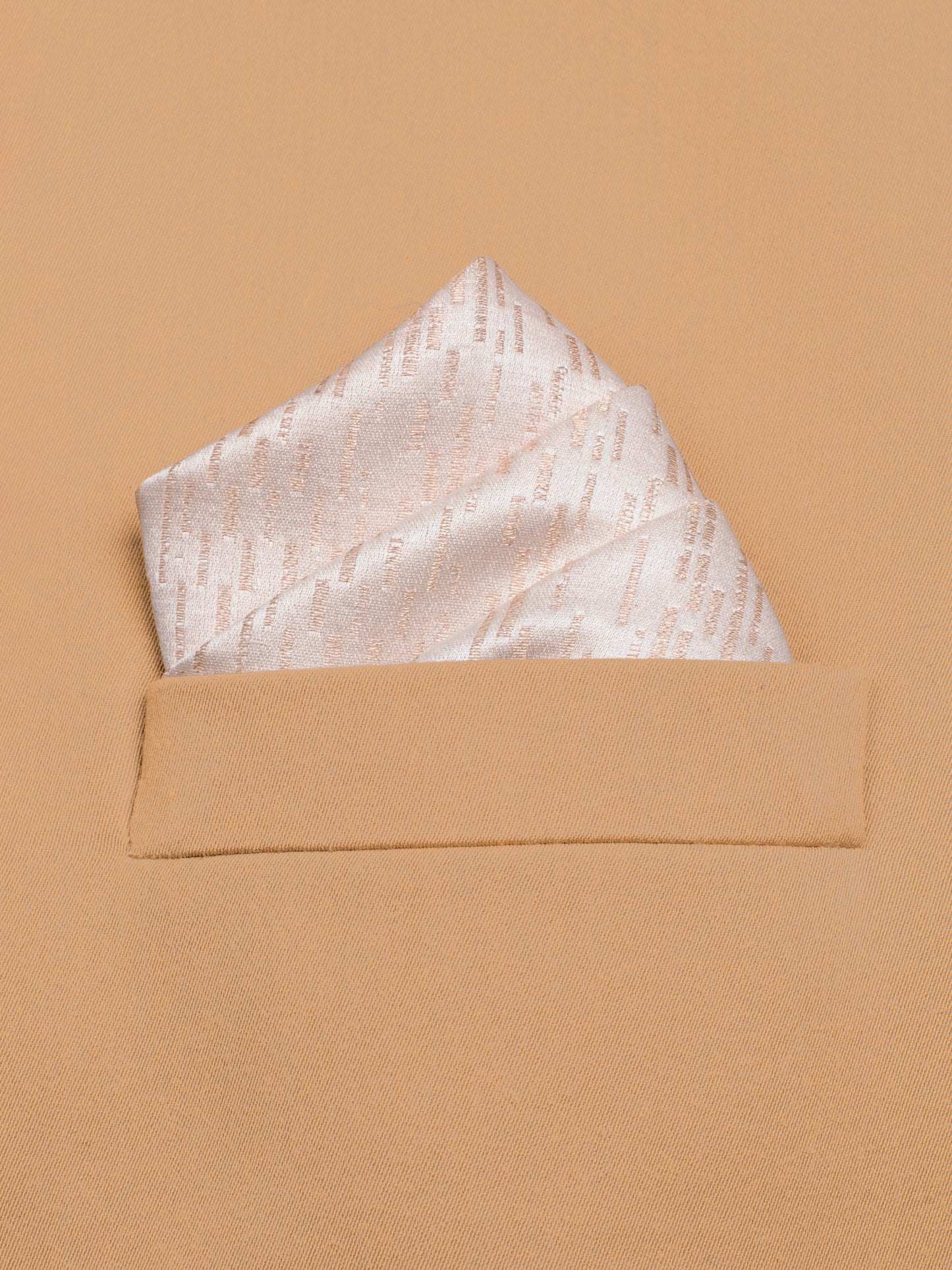 Handwoven White Satin Silk Pocket Square