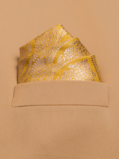 Handwoven Mustard Silk Pocket Square