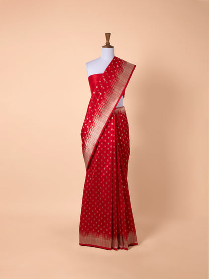 Handwoven Red Silk Saree