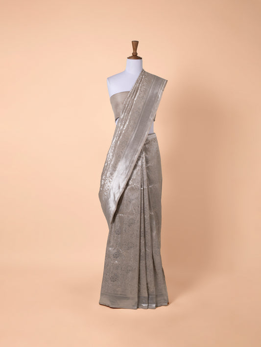 Handwoven Beige Silk Saree