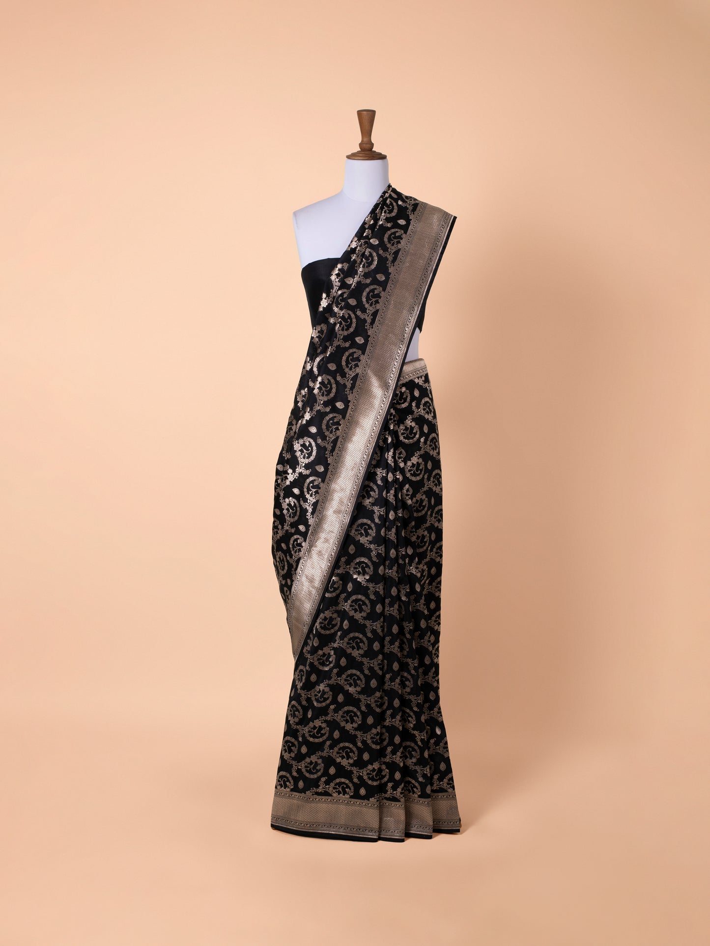 Handwoven Black Silk Saree