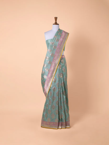 Handwoven Blue Silk Saree