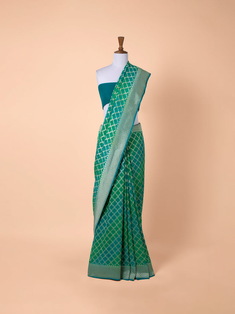 Handwoven Green Georgette Saree