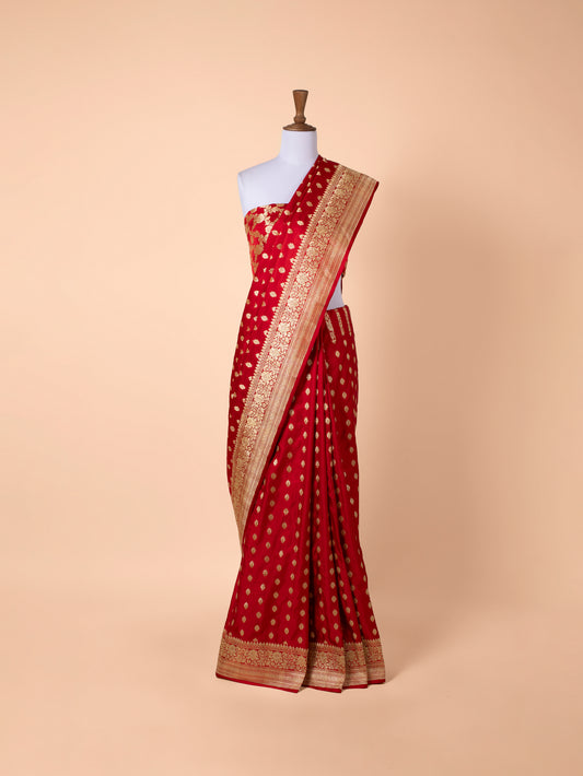 Handwoven Red Silk Saree