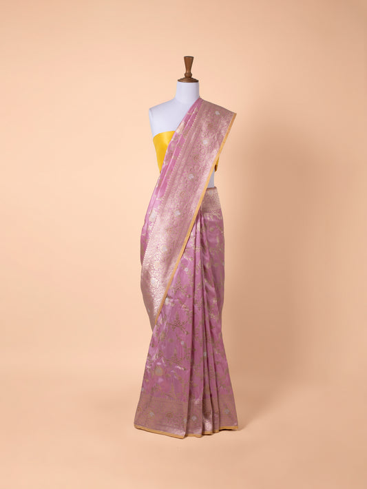 Handwoven Purple Silk Saree