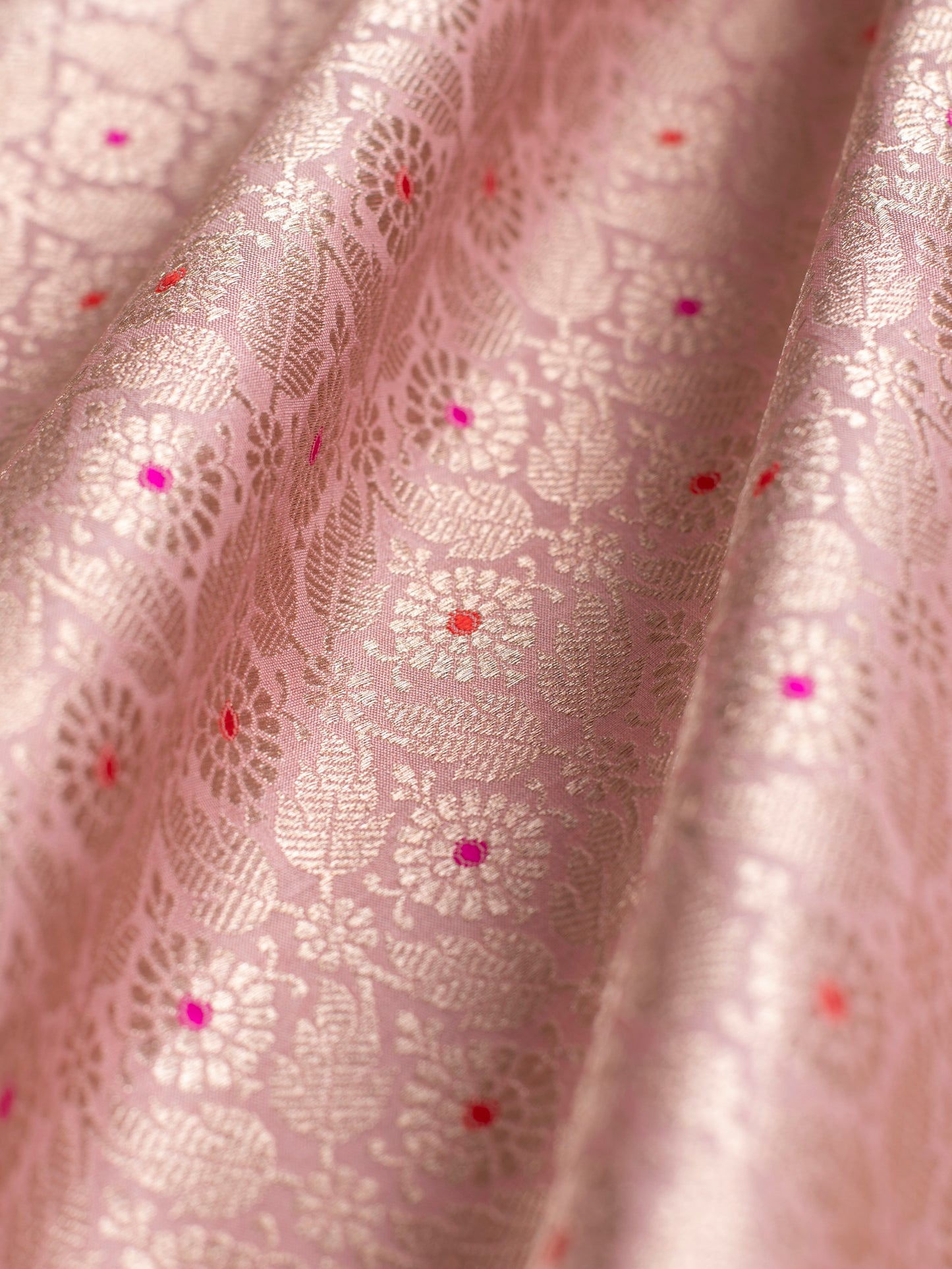 Handwoven Pink Silk Blouse Fabric