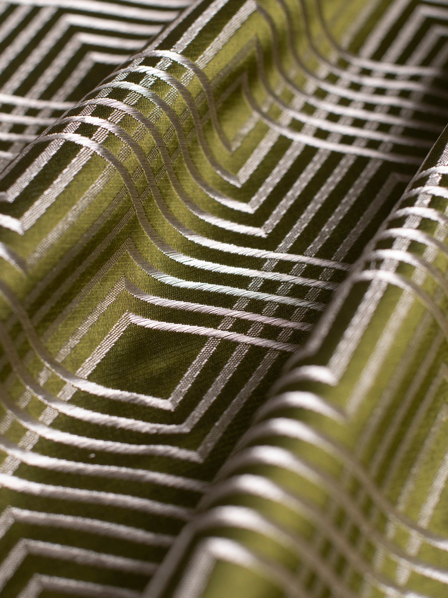 Handwoven Green Silk Blouse Fabric