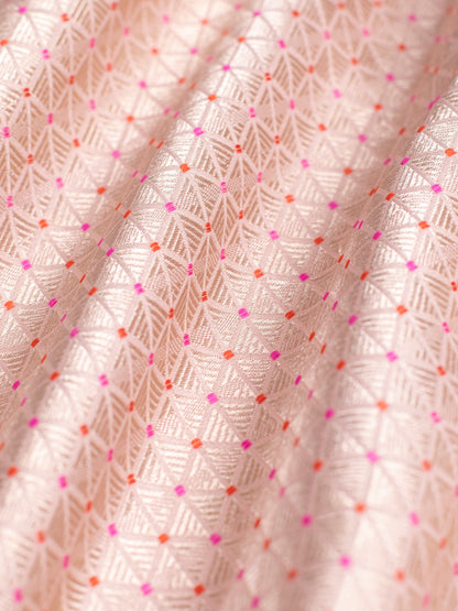 Handwoven Peach Silk Blouse Fabric