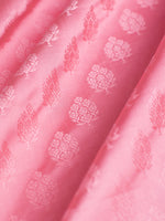 Handwoven Pink Satin Silk Blouse Fabric