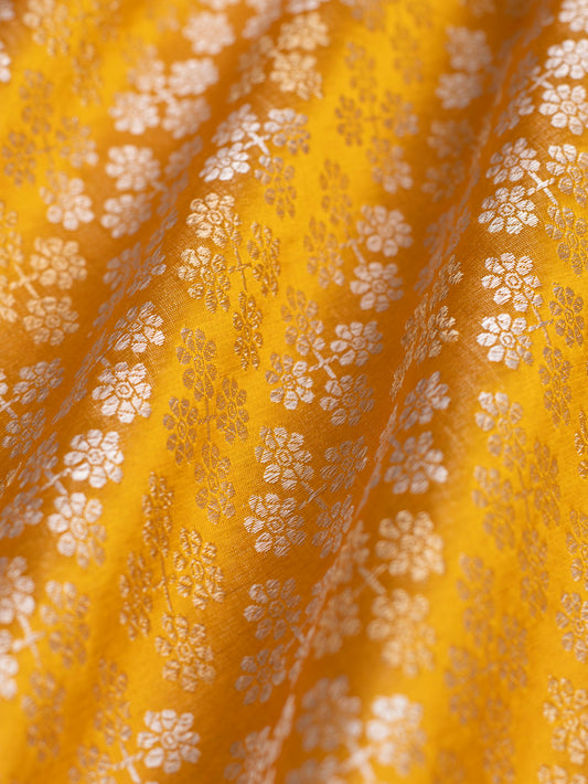 Handwoven Yellow Silk Blouse Fabric