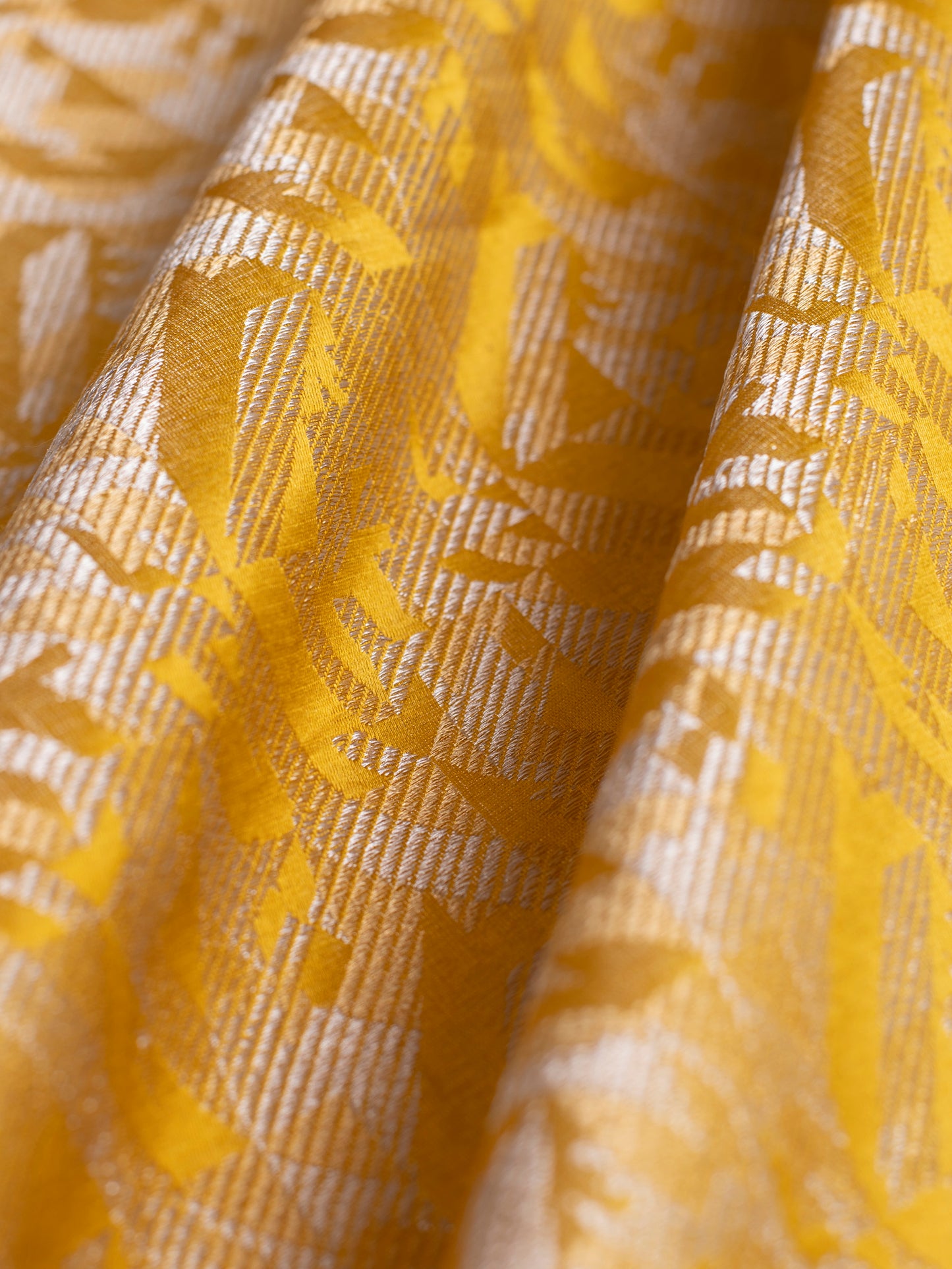 Handwoven Yellow Silk Blouse Fabric