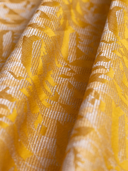 Handwoven Yellow Silk Blouse Fabric