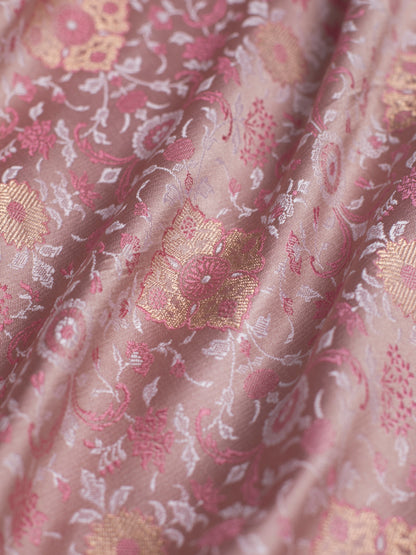 Handwoven Pink Satin Silk Blouse Fabric