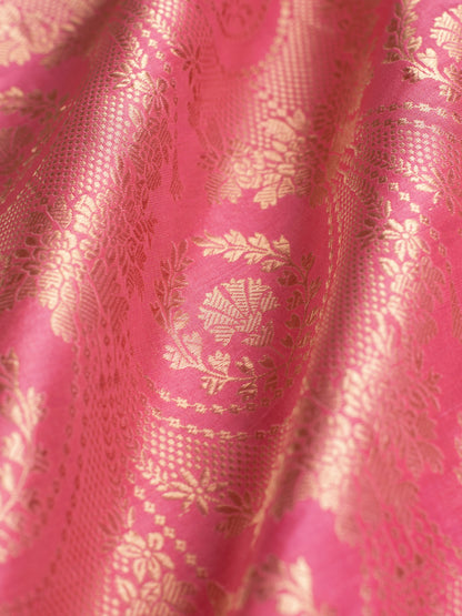 Handwoven Pink Silk Blouse Fabric