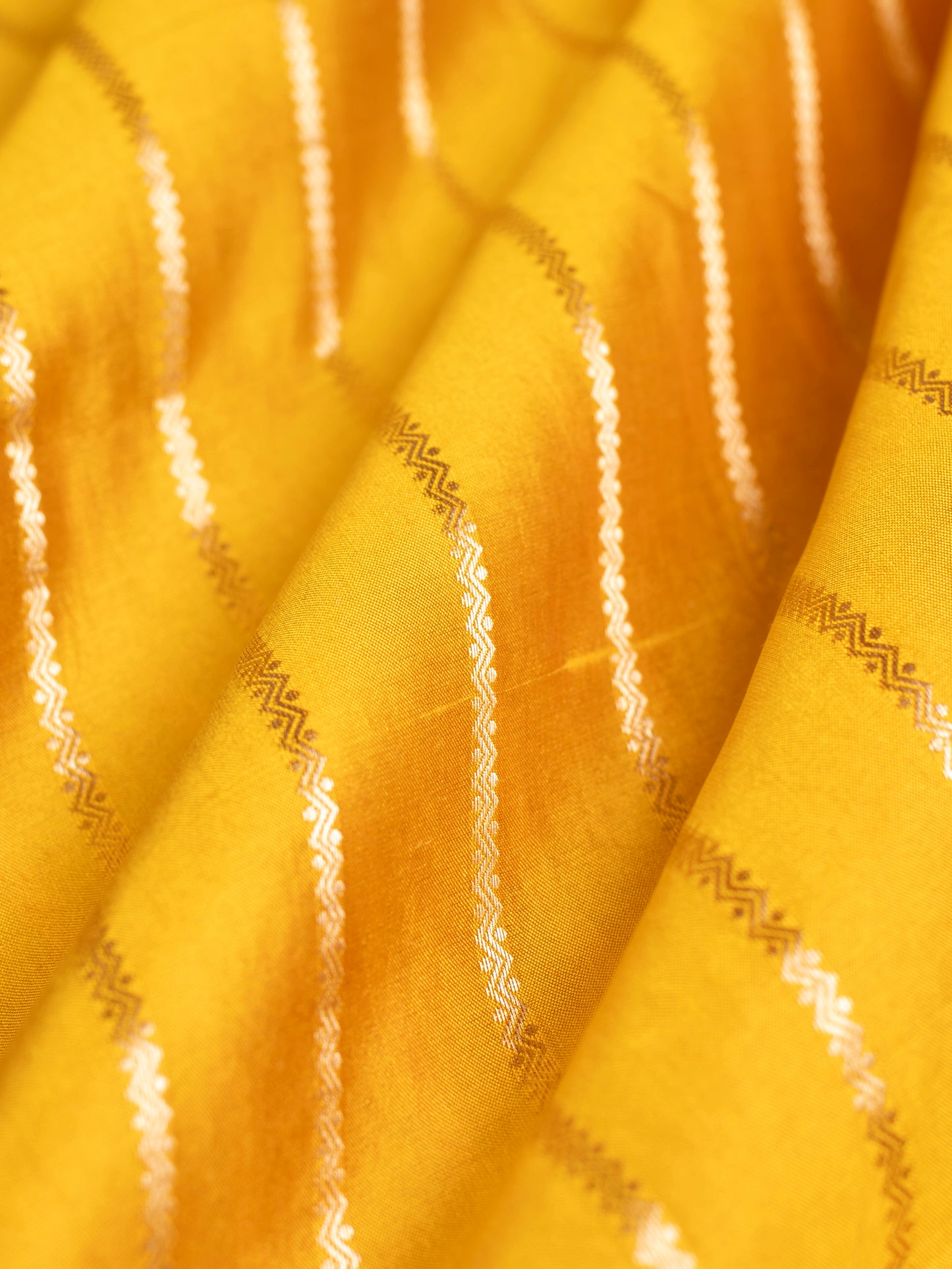 Handwoven Yellow Silk Blouse Fabric