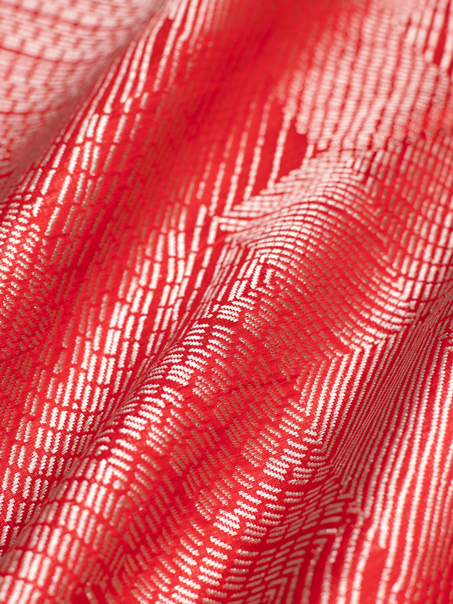 Handwoven Red Silk Blouse Fabric