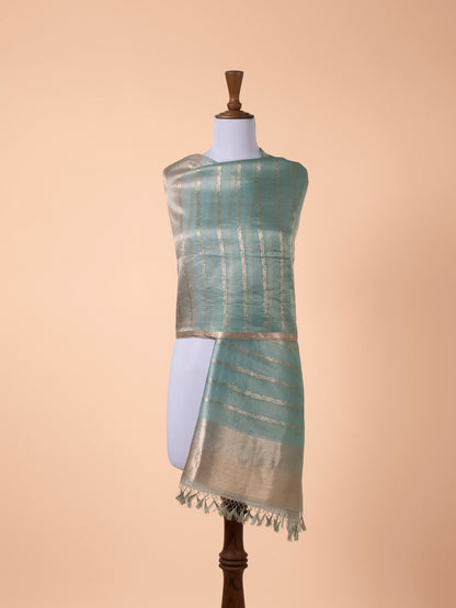 Handwoven Green Organza Dupatta