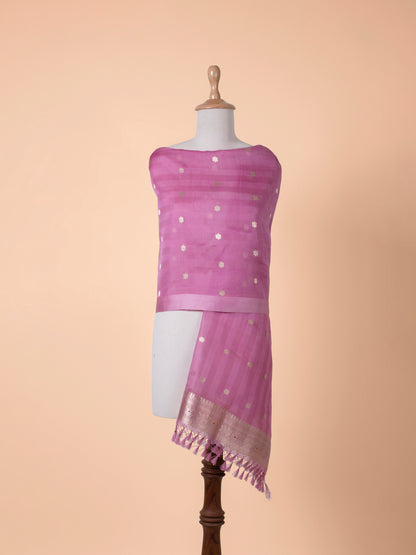 Handwoven Pink Organza Dupatta