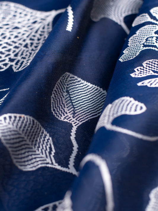 Handwoven Blue Silk Fabric