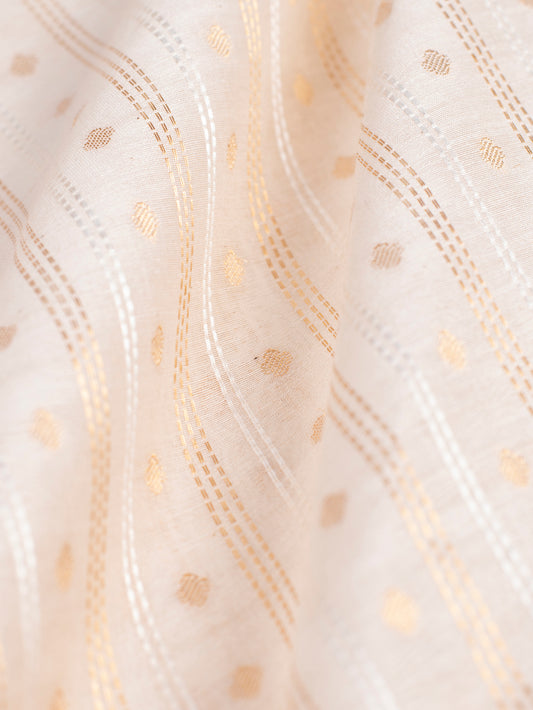 Handwoven Beige Cotton Fabric