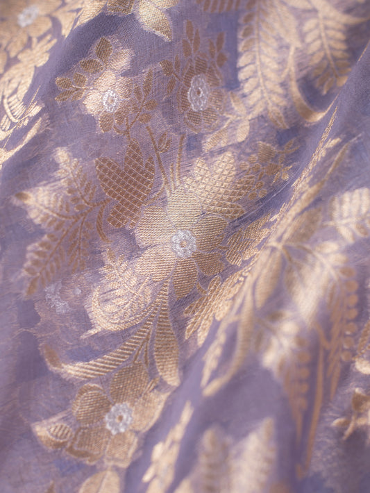 Handwoven Purple Organza Fabric