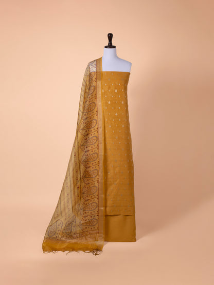 Handwoven Yellow Chanderi Suit Piece