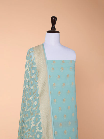 Handwoven Sea Green Georgette Suit