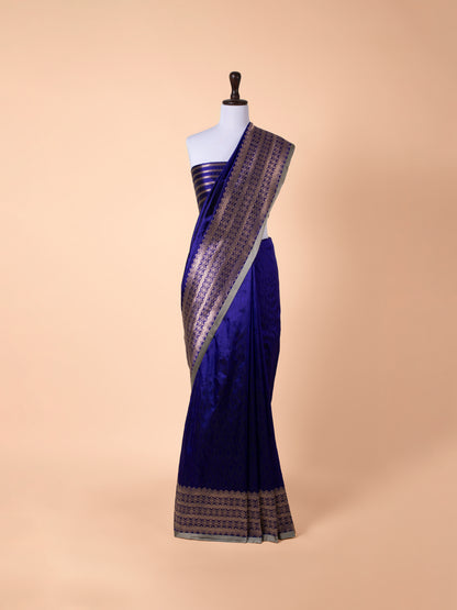 Handwoven Blue Silk Saree