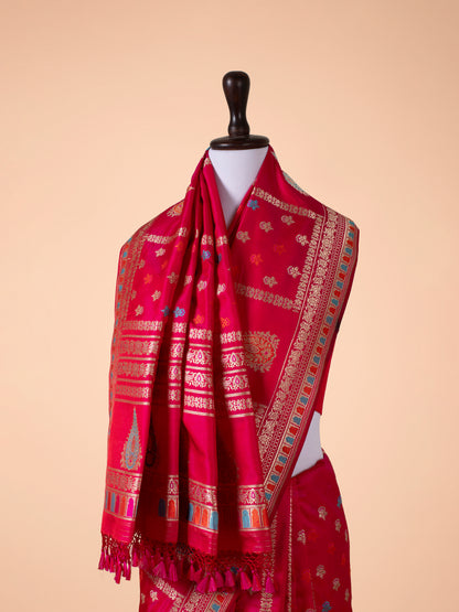 Handwoven Red Silk Saree