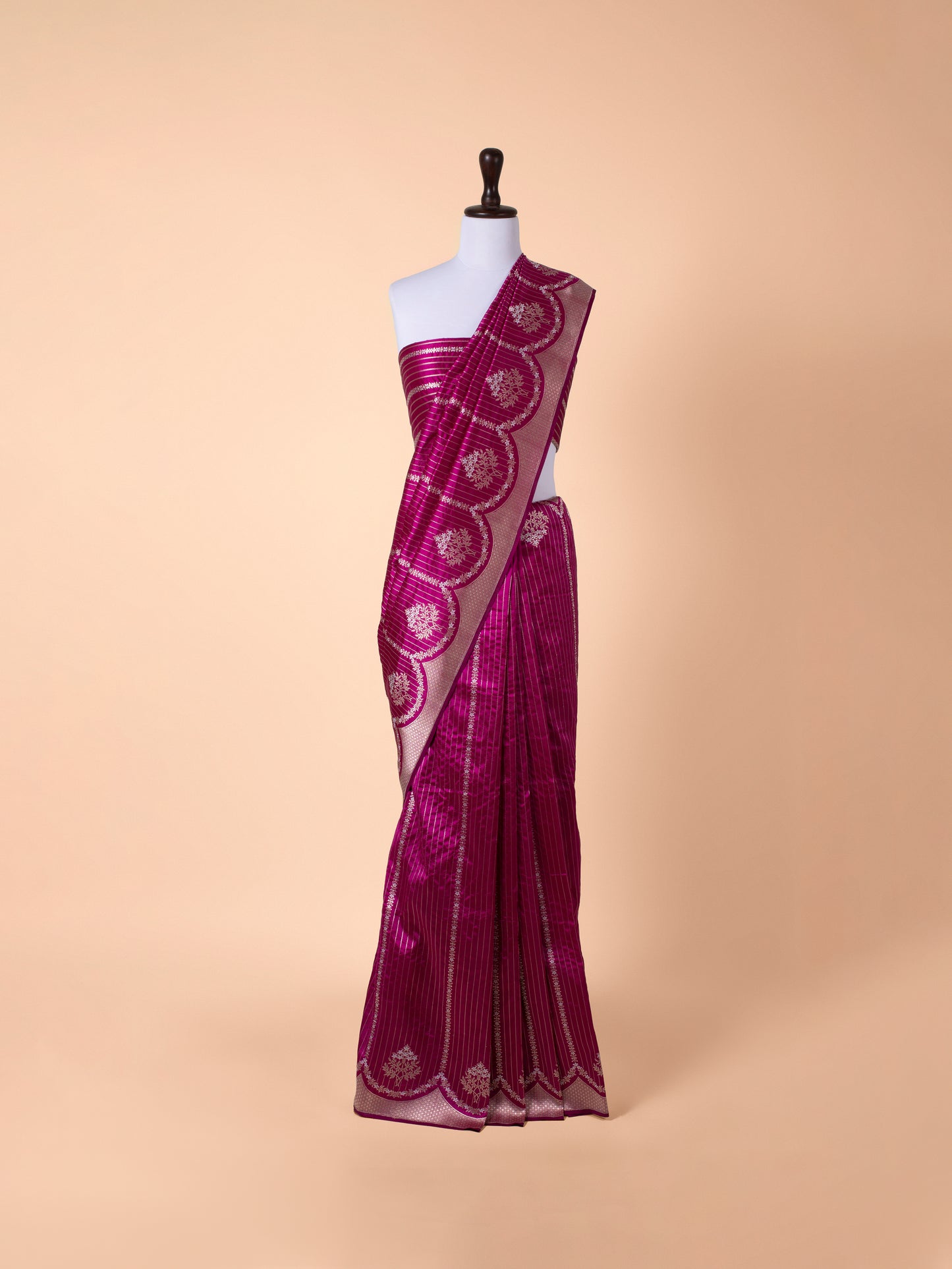 Handwoven Garnet Silk Saree