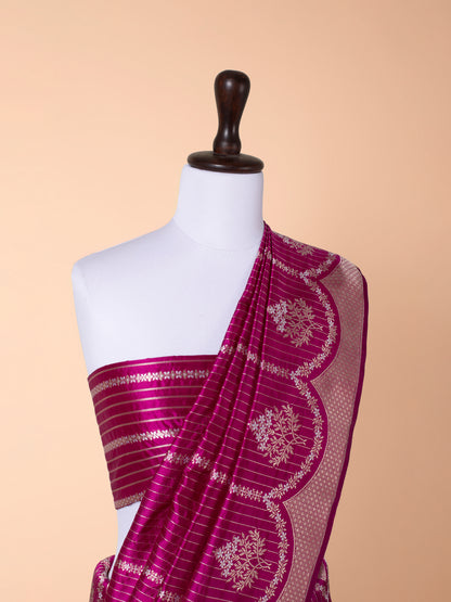 Handwoven Garnet Silk Saree