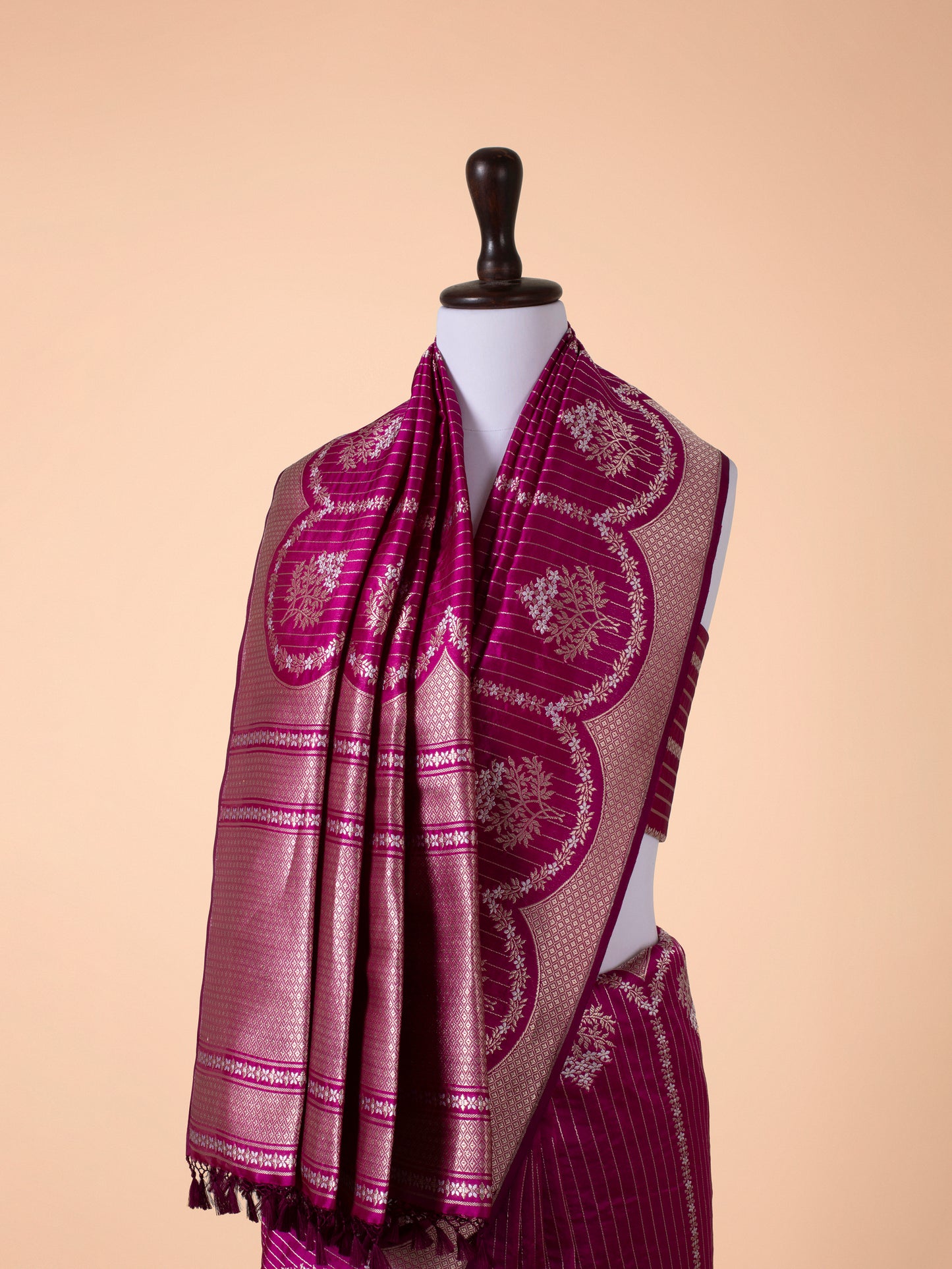 Handwoven Garnet Silk Saree