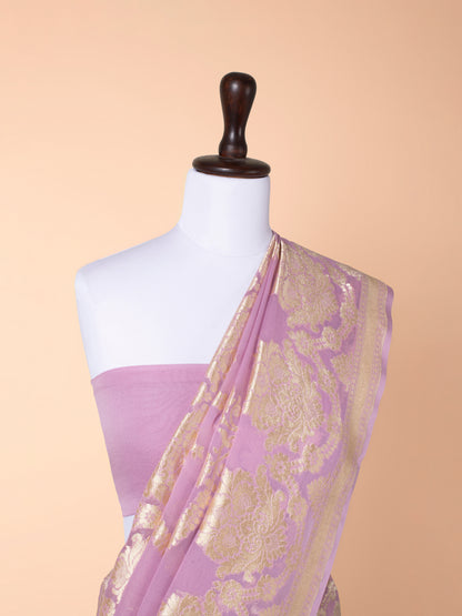 Handwoven Mauve Georgette Saree