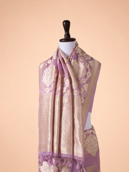 Handwoven Mauve Georgette Saree