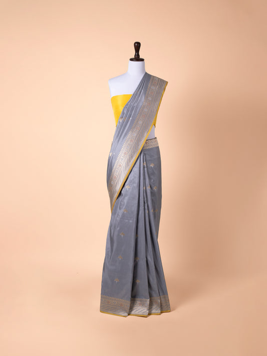 Handwoven Grey Silk Saree