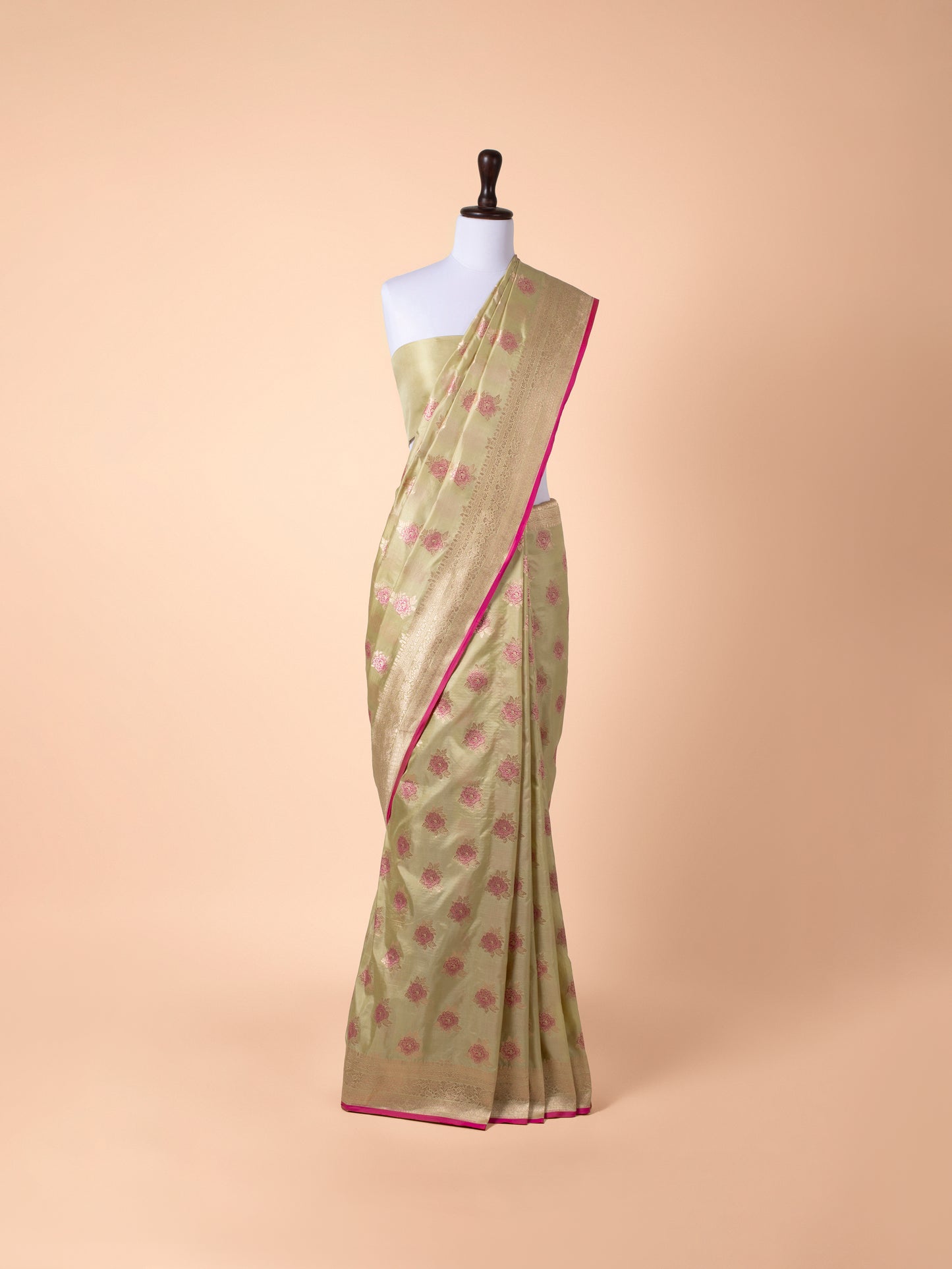 Handwoven Pista Green Silk Saree